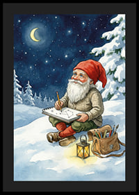 Santa Claus under a starry sky creates magic in the snow-4