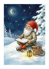 De Kerstman onder de sterrenhemel creëert magie in de sneeuw-1