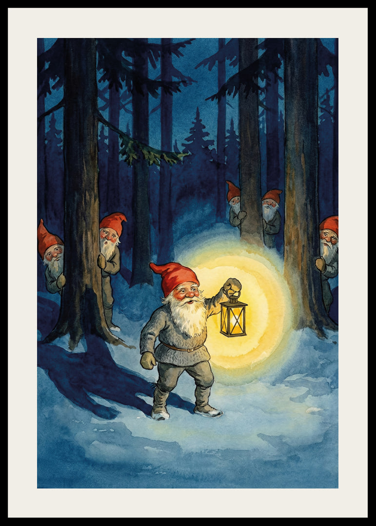 A magical forest sparkles with mysterious elves in winter style-12