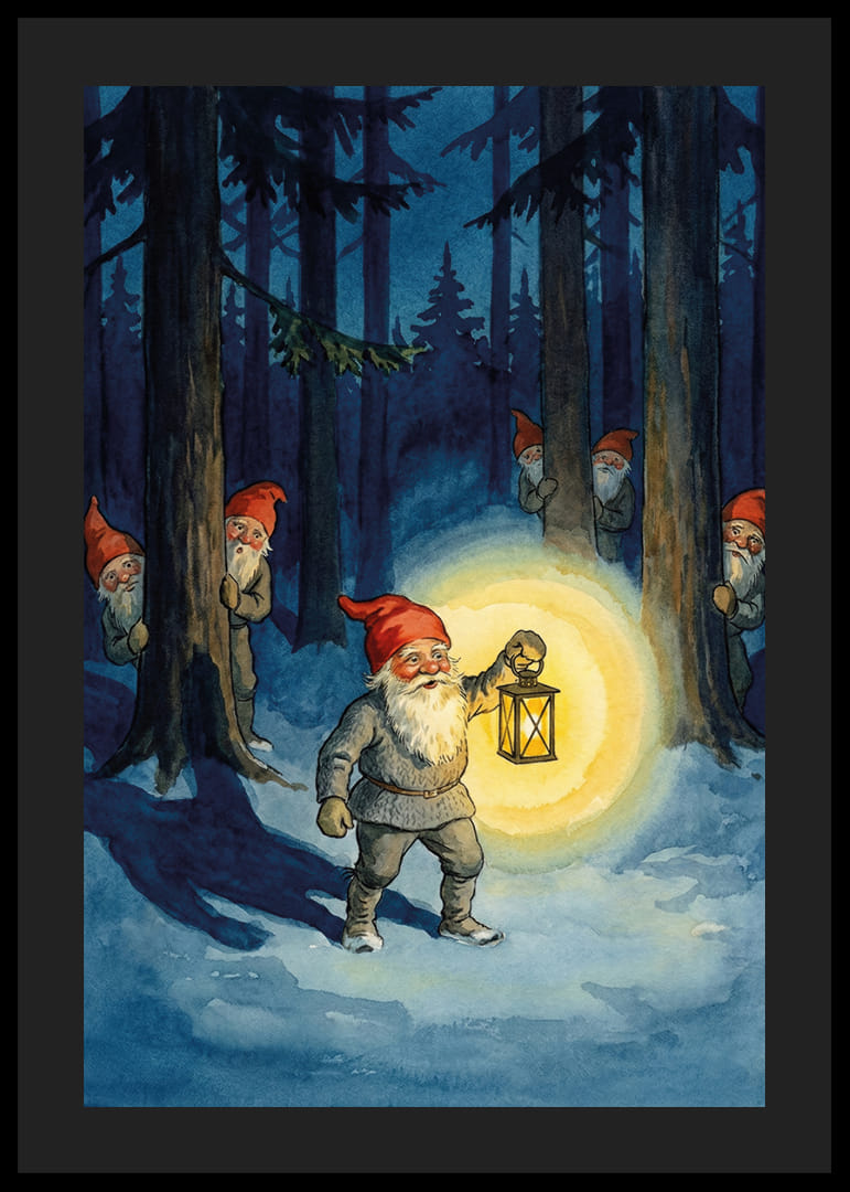 En magisk skov glitrer med mystiske alfer i vinterstil-12