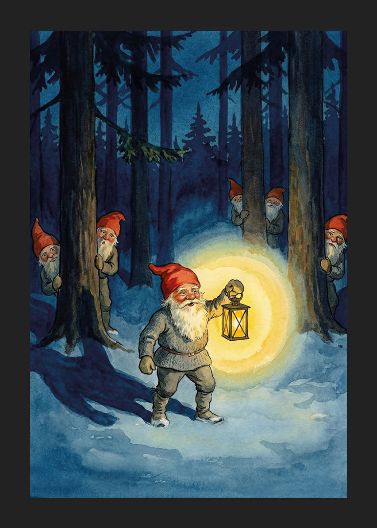 A magical forest sparkles with mysterious elves in winter style-12