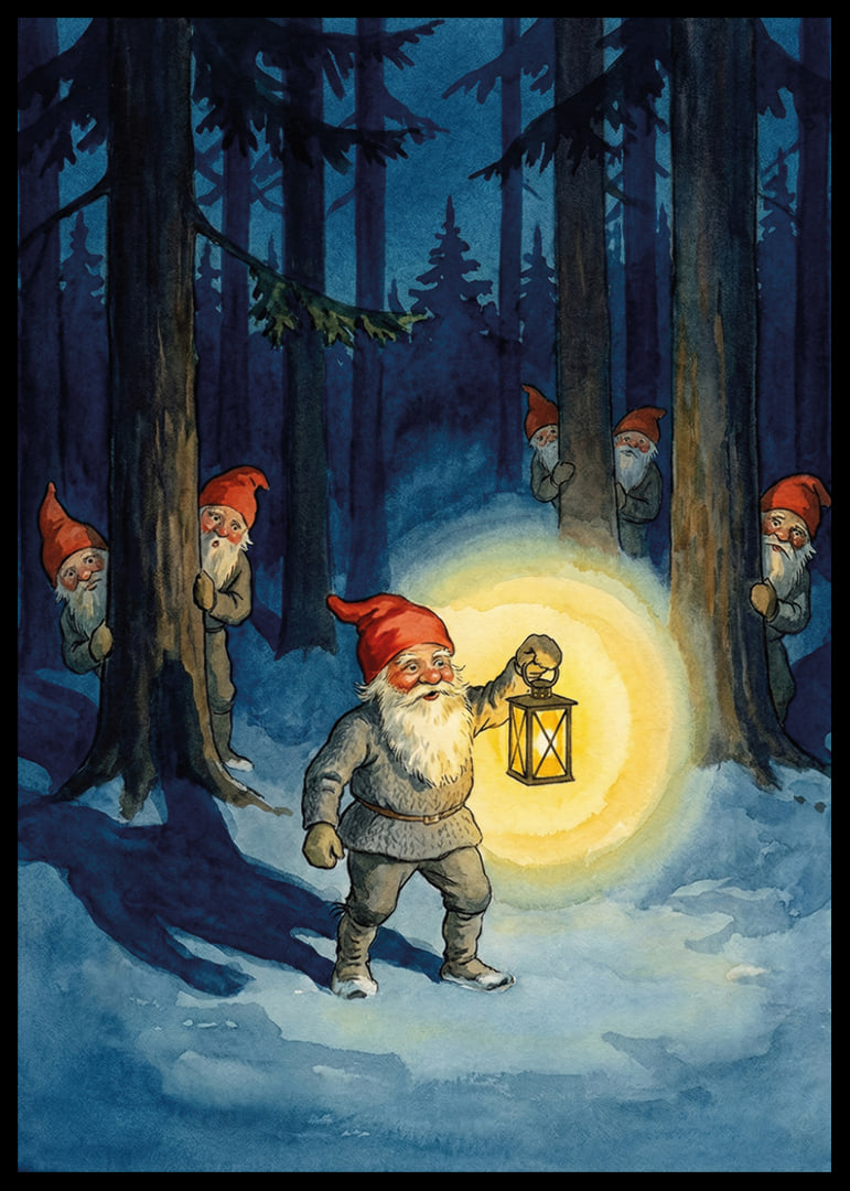 A magical forest sparkles with mysterious elves in winter style-12