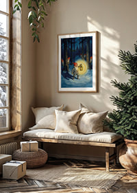 A magical forest sparkles with mysterious elves in winter style-8
