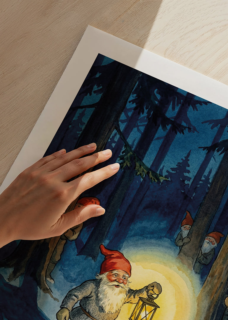 A magical forest sparkles with mysterious elves in winter style-12