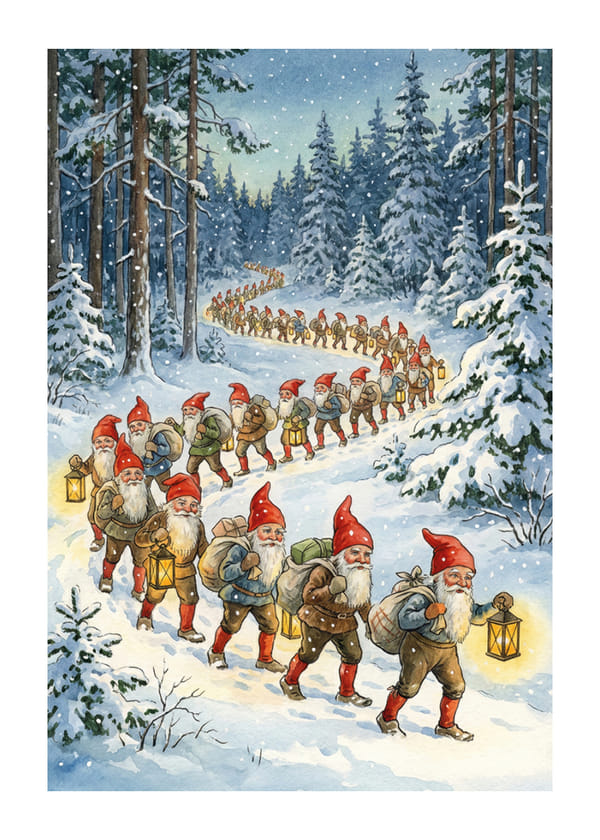 Poster Lanterns In The Snow