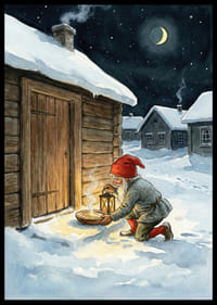 De Kerstman laat eten achter onder een sterrennacht-2