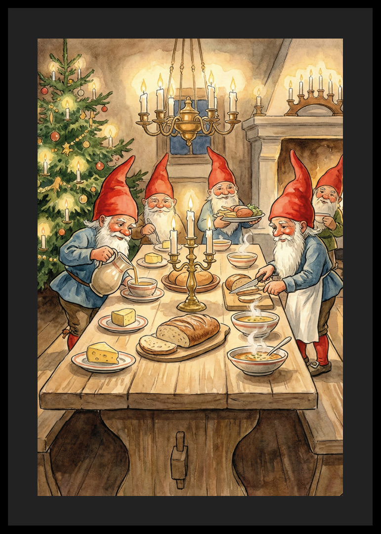Elves around the table spread Christmas spirit-12