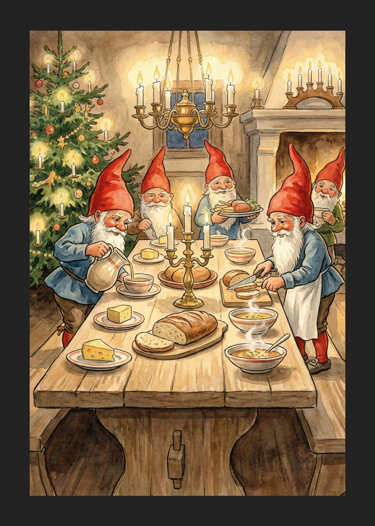 Elves around the table spread Christmas spirit-12