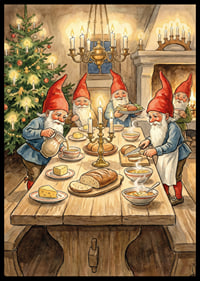 Elves around the table spread Christmas spirit-6