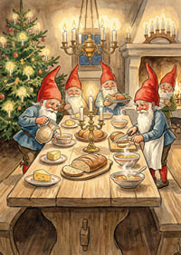 Elves around the table spread Christmas spirit-7