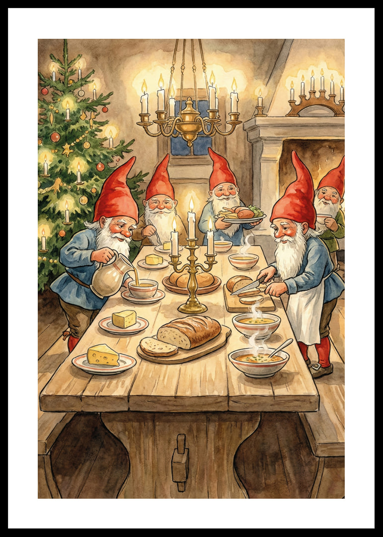 Elves around the table spread Christmas spirit-12
