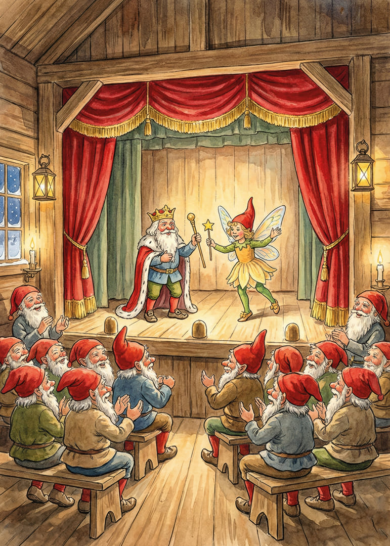 Magisk teaterföreställning för tomtar i vinteridyll-12