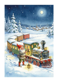 Gnomer leder ett magiskt tåg genom vinterlandskapet-1