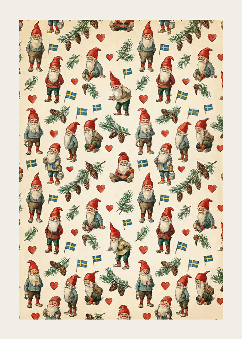 Kerstsfeer met Kerstmannen en Zweedse vlaggen-12