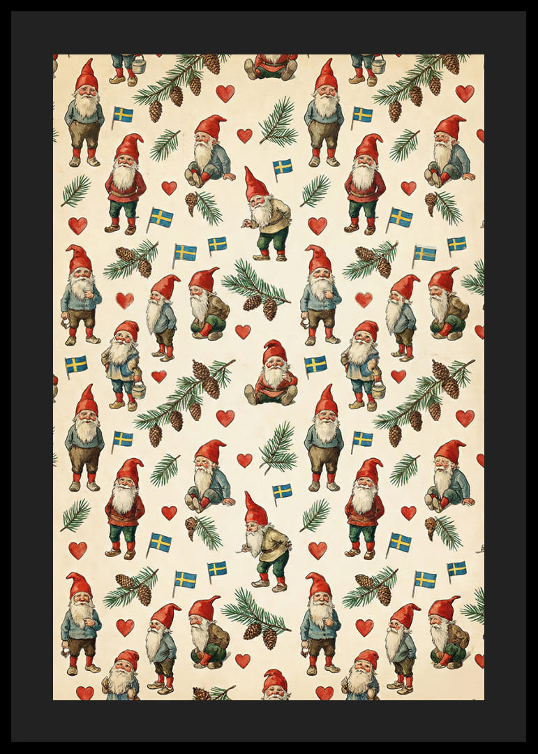 Kerstsfeer met Kerstmannen en Zweedse vlaggen-12