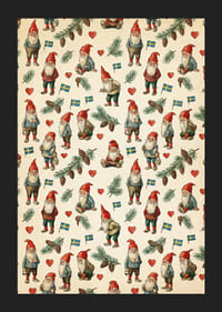 Kerstsfeer met Kerstmannen en Zweedse vlaggen-5