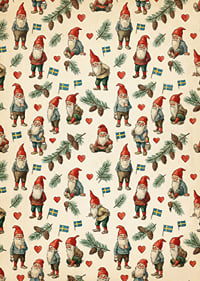 Christmas atmosphere with Santas and Swedish flags-7