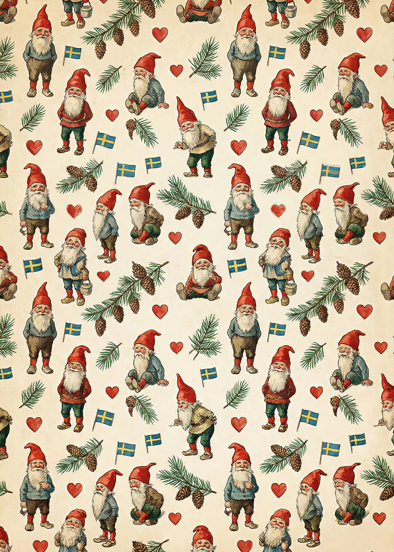 Christmas atmosphere with Santas and Swedish flags-12