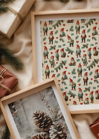 Julstämning med tomtenissar och svenska flaggor-4