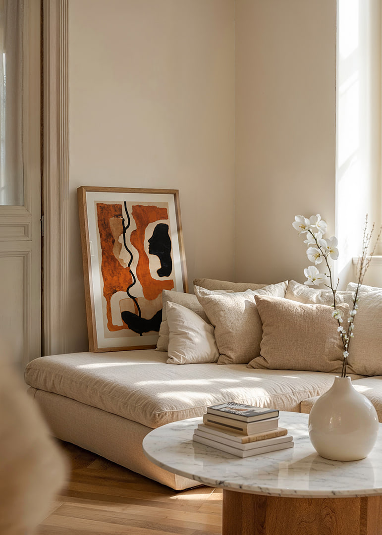 Captivating earth tones that intertwine shadows and shapes.-12