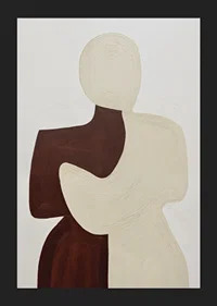 Two silhouettes in a harmonious embrace.-5