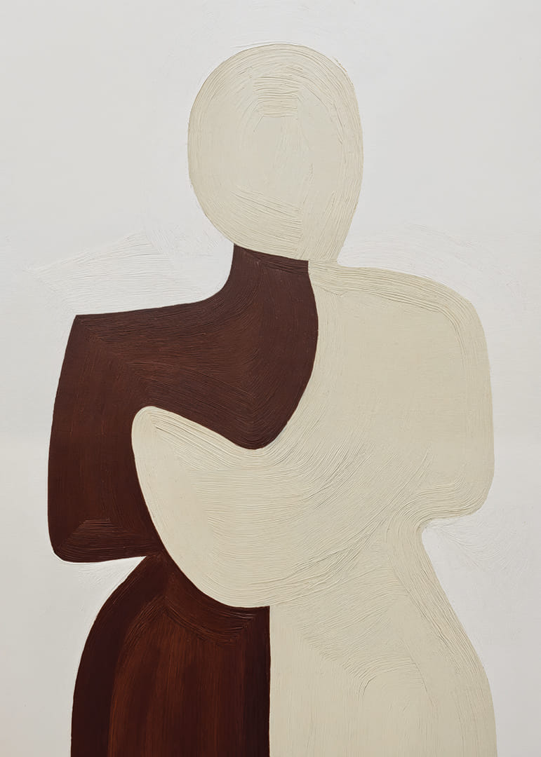 Zwei Silhouetten in harmonischer Umarmung.-12