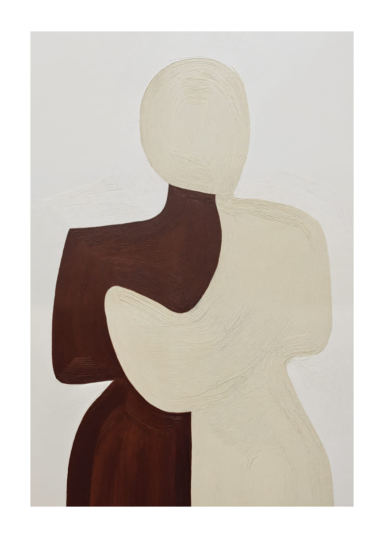 Zwei Silhouetten in harmonischer Umarmung.-12