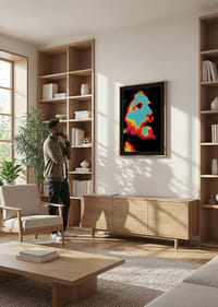 Färgglad poster med en intensiv och mystisk aura.-8