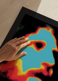 Färgglad poster med en intensiv och mystisk aura.-9