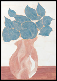 En harmonisk dans av blå blad i abstrakt form.-2