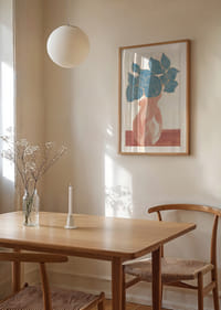 A harmonious dance of blue leaves in abstract form.-4