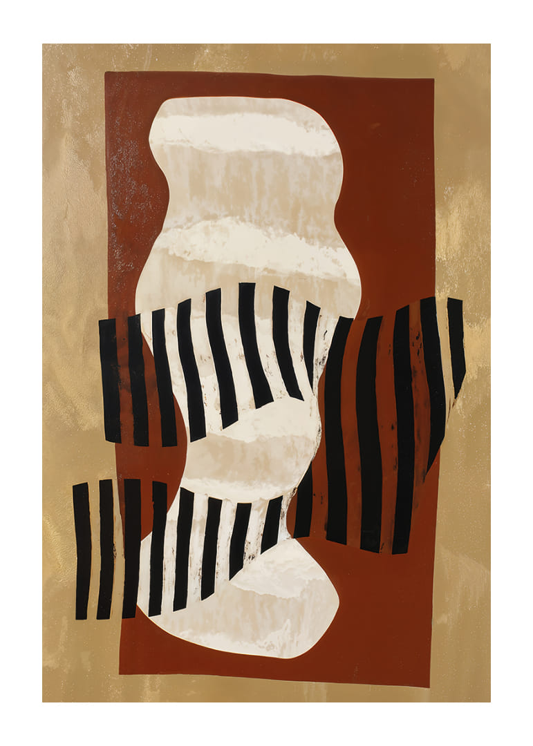 Dynamische Abstraktion mit harmonischen Formen und kühnen Kontrasten.-12