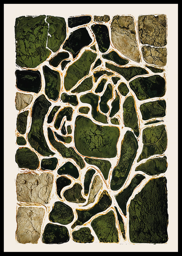 Zelená mozaika spája prírodu a eleganciu v krásnom vzore.-12