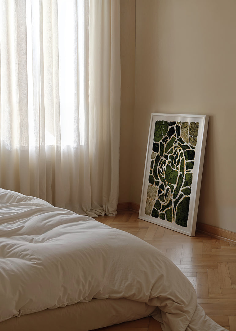 Green mosaic combines nature and elegance in a beautiful pattern.-12