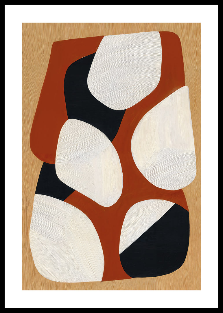 Dynamic shapes in earthy colors create harmony.-12