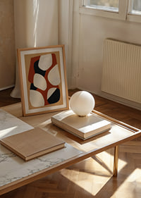 Dynamic shapes in earthy colors create harmony.-4