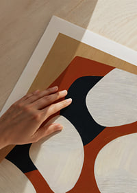 Dynamic shapes in earthy colors create harmony.-5