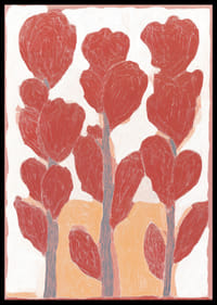 Vibrant tulips in red tones create a dreamlike atmosphere.-0