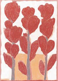 Vibrant tulips in red tones create a dreamlike atmosphere.-1