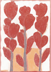Vibrant tulips in red tones create a dreamlike atmosphere.-1