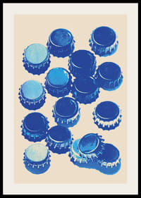 Las gorras azules en un llamativo estilo pop art crean un elemento llamativo y único.-2