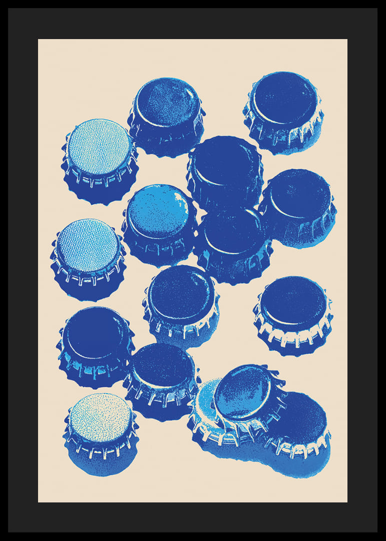 Las gorras azules en un llamativo estilo pop art crean un elemento llamativo y único.-12