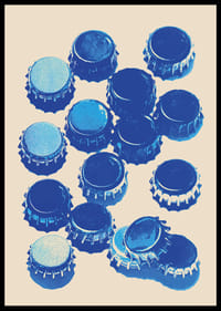 Modré čiapky v výraznom pop art štýle vytvárajú jedinečný pútavý prvok.-2