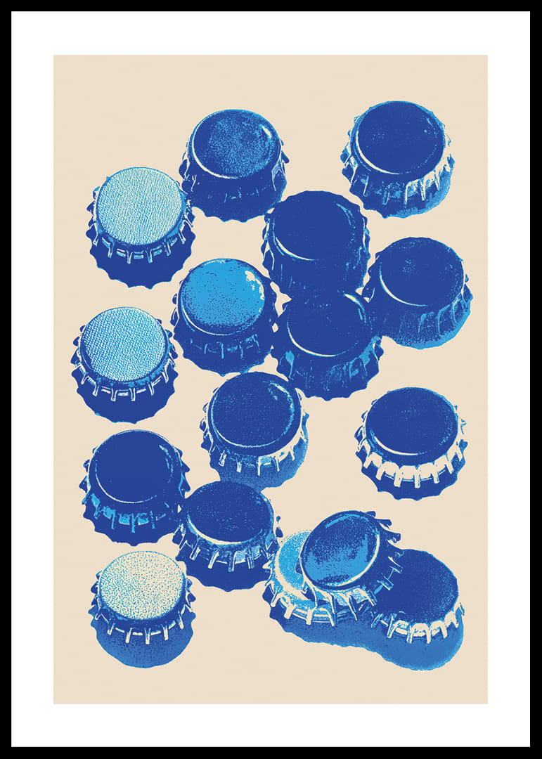 Modré čiapky v výraznom pop art štýle vytvárajú jedinečný pútavý prvok.-12