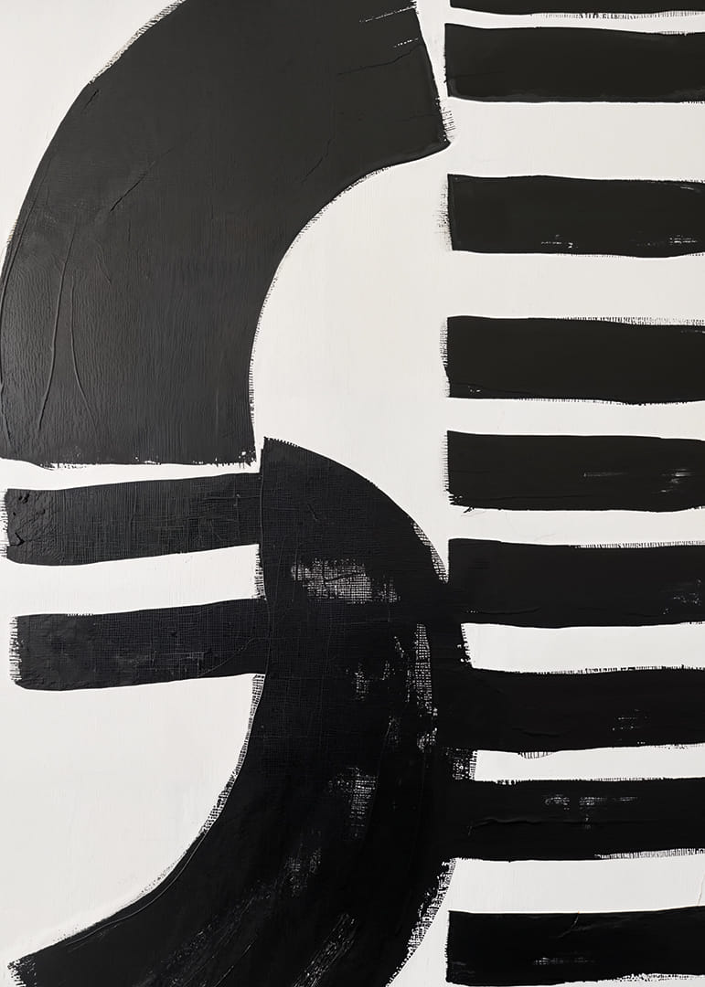 Schwarz-weiße Formen in perfekter Balance verleihen dem Ganzen ein stilvolles Flair.-12