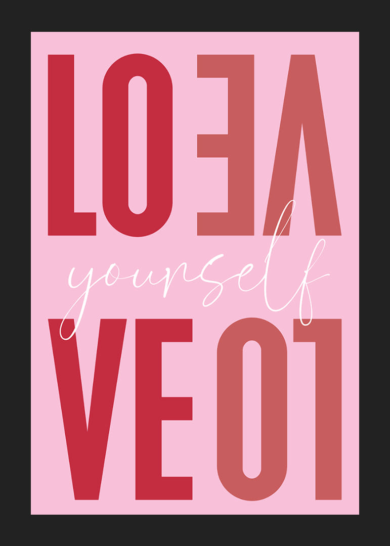 Liefdevolle boodschap in roze die inspireert tot zelfliefde.-12