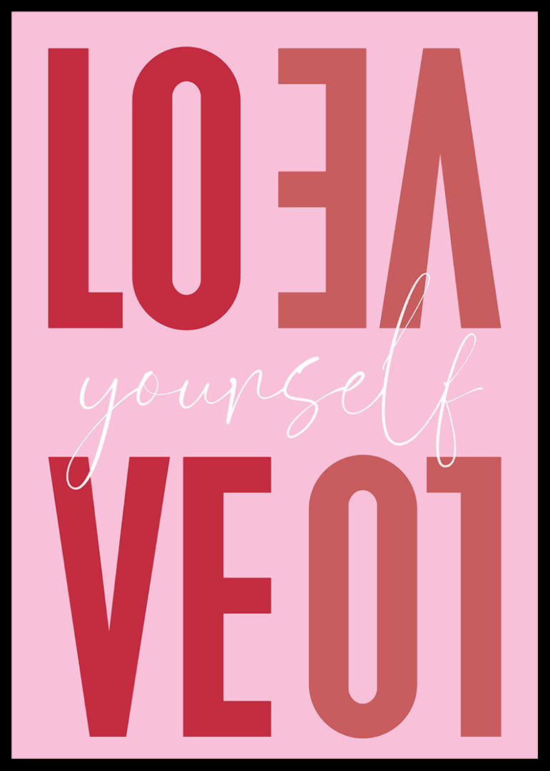 Uma mensagem carinhosa em cor-de-rosa que inspira amor próprio.-12