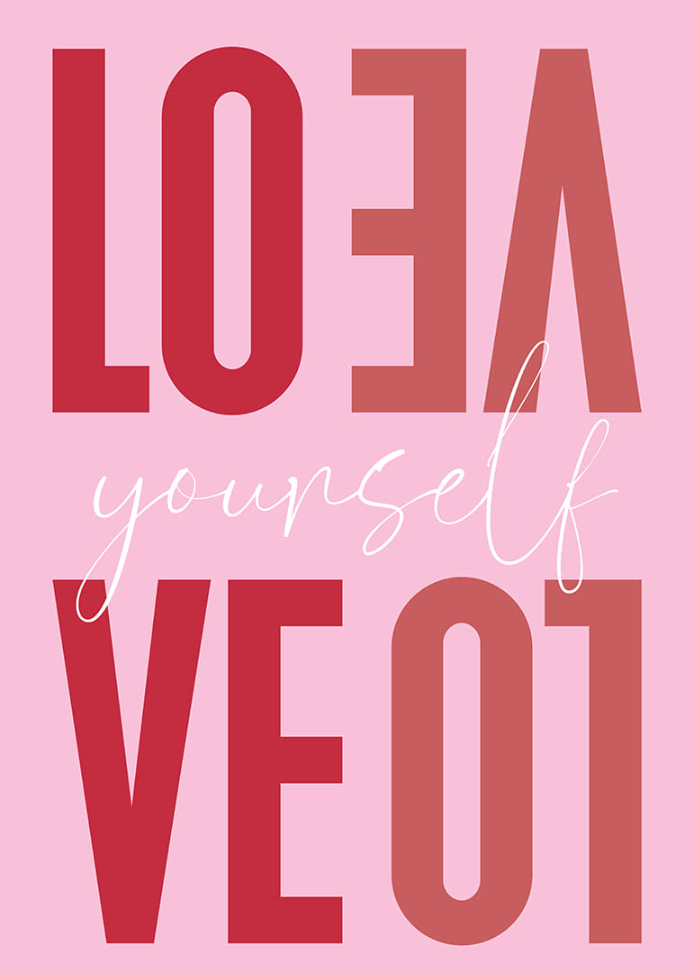 Uma mensagem carinhosa em cor-de-rosa que inspira amor próprio.-12