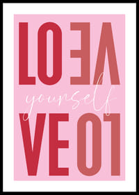 Uma mensagem carinhosa em cor-de-rosa que inspira amor próprio.-0