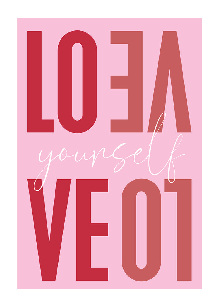 Uma mensagem carinhosa em cor-de-rosa que inspira amor próprio.-12